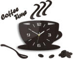  Ceas de perete COFFE TIME 3D WENGE HMCNH045-wenge (ceas modern) (HMCNH045-wenge)