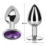 LATETOBED Анално бижу с лилав кристал Purple Amethyst размер М