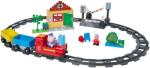 BIG Joc de contruit electronic Peppa Pig Train Fun PlayBig Bloxx Big cale ferata cu sunete și 2 figurine 55 piese de la 1, 5-5 ani (BIG57166)