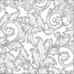 Ambiente Szalvéta 1db 33x33cm BAROQUE SILVER/WHITE, Barokk ezüst/fehér (AMB.13316821)