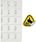 +Plus Mobilier Vestiar metalic Premium pt. valori cu 15 compartimente, 900x450x1800 mm (LxlxH), PLUS gri 15 40 kg 900x500x1800 Nu Vestiar metalic cusetat (61004086)