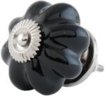 Clayre & Eef Buton mobila din fier si ceramica neagra, Ø 4 cm (63511)
