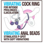 Blush Anal Adventures Anal Bead With C-ring fekete