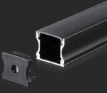 V-TAC fekete színű falon kívüli alumínium LED szalag profil fedlappal 2m - SKU 2878 (2878)