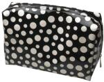 Titania Kozmetikai táska 25x10x15 cm, fényes fekete, fehér pöttyös - Titania Cosmetic Bag