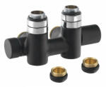  Sapho Twin Combi csatlakozó készlet középső bekötéssel, matt fekete CP461BS (CP461BS)