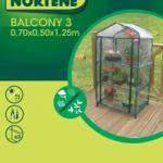  Nortene BALCONY 3, 3 polcos fóliasátor - 1, 25 x 0, 5 x 0, 7 - színtelen - 160030