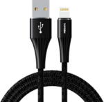 Vipfan A01 USB to Lightning cable, 3A, 1.2m, braided (black) (25412) - vexio