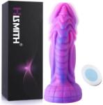 HISMITH HSD07 Squamule Vibrating Silicone Dildo Suction Cup 8" Purple-Pink Dildo