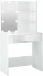 vidaXL magasfényű fehér fésülködőasztal LED-del 74, 5x40x141 cm (808807) - pepita
