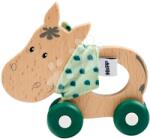 Eichhorn Animal din lemn pentru tras măgăruș Baby Hipp Push Donkey Eichhorn cu o cârpă textilă de la 12 luni (EH5867)
