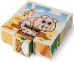 Eichhorn Puzzle din lemn ferma Picture Cube Farm Eichhorn 9 cuburi cu 6 motive animăluțe de la 24 de luni (EH5203)