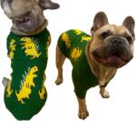  Dínó mintás pamut kutyapulcsi, zöld, S-es