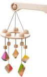 Mobbli Carusel patut bebelusi Mobile, cu 5 jucarii colorate corpuri geometrice, lemn, Mobbli - bekid