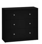 Mobikon Comoda 3 sertare mdf negru May 72.4x30.1x68.3 cm (0000106516) Comoda