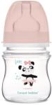 Canpol babies Canpol babies, EasyStart, Exotic Animals, biberon cu gatul larg, roz, 0m+, 120 ml