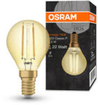 OSRAM Vintage P E14 LED 2, 5W 220lm 2400K, borostyán - 22W izzó helyett (4058075290815)