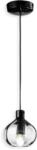 Ferroluce Sospensione Piccola / Small Pendant Vetro Deco Afoxé Finish Cri - Cristallo Trasparente C2642 (8056598475203)