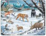 Larsen Puzzle maxi Animale salbatice din Siberia, orientare tip vedere, 66 de piese, Larsen EduKinder World Puzzle