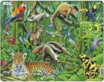 Larsen Puzzle maxi Jungla sud-americana, orientare tip vedere, 70 de piese, Larsen EduKinder World Puzzle