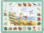 Larsen Puzzle maxi Pe plaja, orientare tip vedere, 48 de piese, engleza, Larsen EduKinder World Puzzle