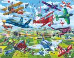 Larsen Puzzle Maxi tipuri de Avioane 64 piese, Larsen EduKinder World Puzzle
