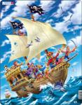 Larsen Puzzle Maxi Pirati pe mare, 30 piese, Larsen EduKinder World Puzzle