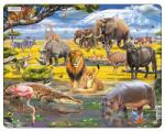 Larsen Puzzle maxi Savana africana, orientare tip vedere, 43 de piese, Larsen EduKinder World Puzzle