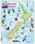 Larsen Puzzle maxi Noua Zeelanda cu animale (limba engleza), orientare tip portret, 71 de piese, Larsen EduKinder World Puzzle