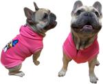  Francia bulldog mintás kapucnis kutyapulcsi, rózsaszín, M-es