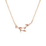 SAVICKI Colier din aur roz 585 cu diamante albe 0.03 ct 42 cm