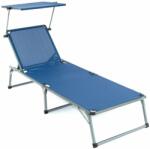divero Șezlong pliant DIVERO cu acoperiș XXL, albastru (ZGC34349)