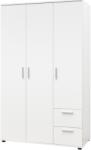 BEGABINO Bibo Ifjúsági szekrény, 115x55x191 cm, 3 ajtó, 2 fiók, Fehér