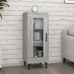 vidaXL Servantă, gri sonoma, 34, 5x34x90 cm, lemn compozit (817430) Comoda