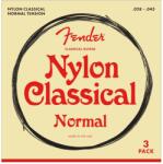 Fender 730100300 - Nylon Acoustic Strings Set 100 Clear/Silver Tie End Gauges . 028-. 043 3-Pack - FEN075