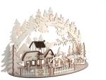 Handmade Decorațiune de Crăciun din lemn, model Satul lui Moș Crăciun