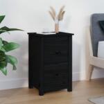 vidaXL Noptieră, negru, 40x35x61, 5 cm, lemn masiv de pin (820954)