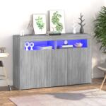 vidaXL Servantă cu lumini LED, gri sonoma, 115, 5x30x75 cm (815733) Comoda