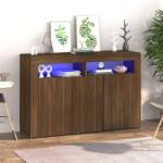 vidaXL Servantă cu lumini LED, stejar maro, 115, 5x30x75 cm (815734) Comoda