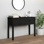 vidaXL Masă consolă, negru, 100x35x75 cm, lemn masiv de pin (814618)