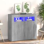 vidaXL Servantă cu lumini LED, gri sonoma, 80x35x75 cm (815730) Comoda