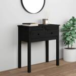 vidaXL Masă consolă, negru, 70x35x75 cm, lemn masiv de pin (814613)
