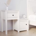 vidaXL Noptieră, alb, 79, 5x38x65, 5 cm, lemn masiv de pin (814541)