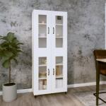 vidaXL Dulap înalt, alb, 69, 5x34x180 cm, lemn compozit (3114836) Comoda
