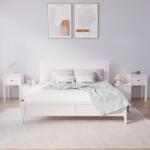 vidaXL Noptiere, 2 buc. , alb, 79, 5x38x65, 5 cm, lemn masiv de pin (814542)