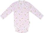 Bio Baby Боди с дълъг ръкав Bio Baby - органичен памук, 74 cm, 6-9 месеца, бяло-розово (97220133) - ozone