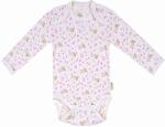 Bio Baby Боди с дълъг ръкав Bio Baby - Органичен памук, 80 cm, 12 месеца, бяло-розово (97220133) - ozone
