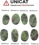  Pandantiv Rubin in Zoisit Druzy Natural cu Gaura - Oval - 19-24 x 12-14 x 4-6 mm - 1 Buc