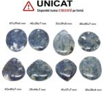  Pandantiv Dumortierit Natural cu Gaura - Picatura - Oval - 39-53 x 37-44 x 6-8 mm - 1 Buc