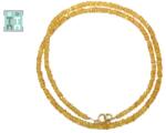  Colier Safir Galben Natural Disc Fatetat 0, 8-2 x 2-3.6 mm - Cristalul Energiilor Pozitive si Claritatii - Accesorii Gold Filled - 1 Buc